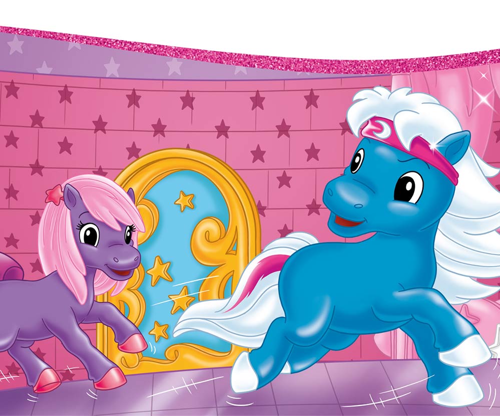 Mond-PONY Haku spielt fangen mit Valea, einem Stern-PONY. Spiele mit und entdecke den Mitmach-Bereich!