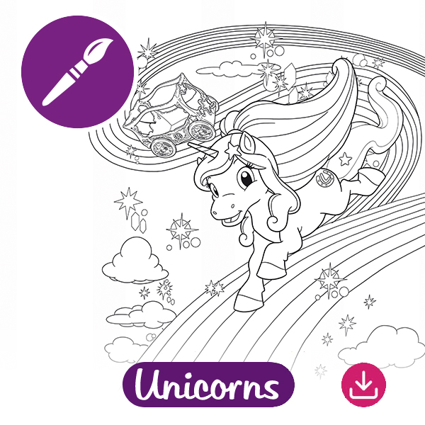 Lissy Pony Malbild Regenbogen