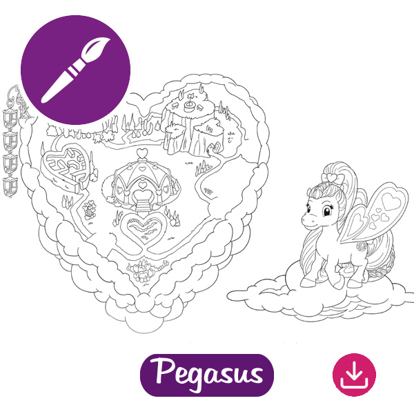 Lissy Pony Malbild Herzwolke